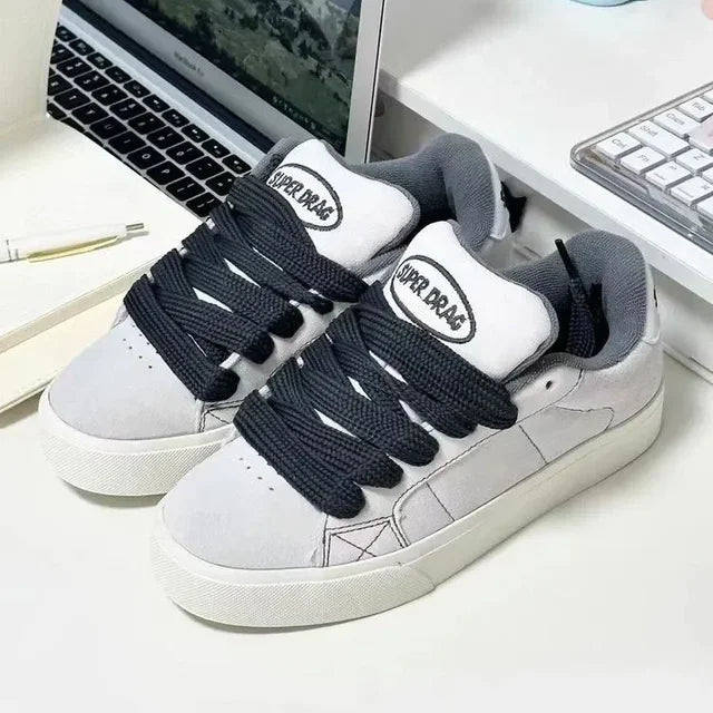 Women's Lace-Up Chunky Platform Sneakers | Canvas, 3 Colors