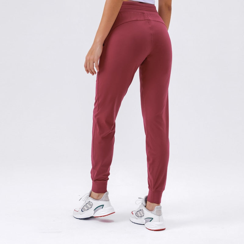 Women's Workout Joggers | Nylon & Spandex, Pocket, 6 Colors - Black