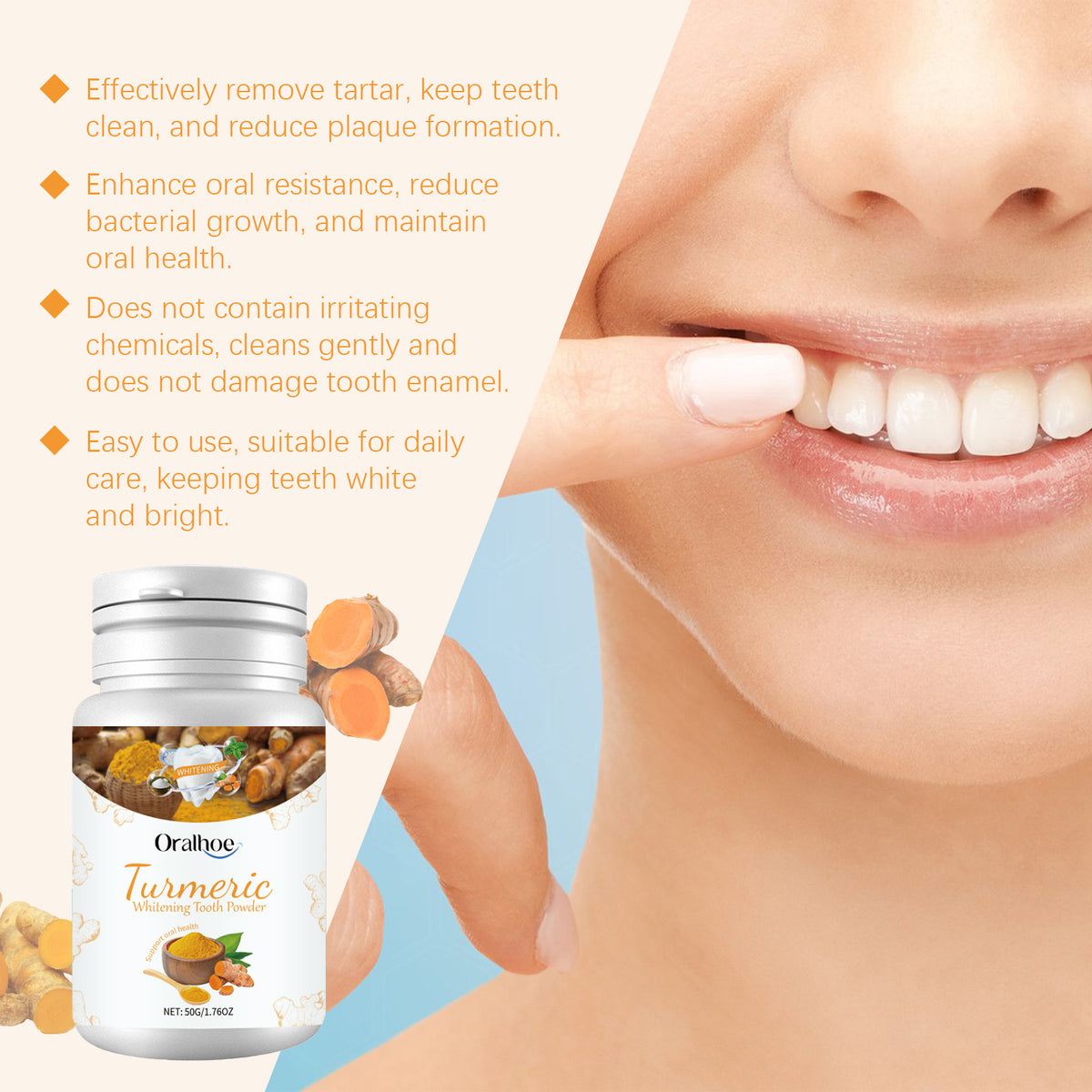 Turmeric & Peppermint Tooth Powder | Hydroxyapatite Formula