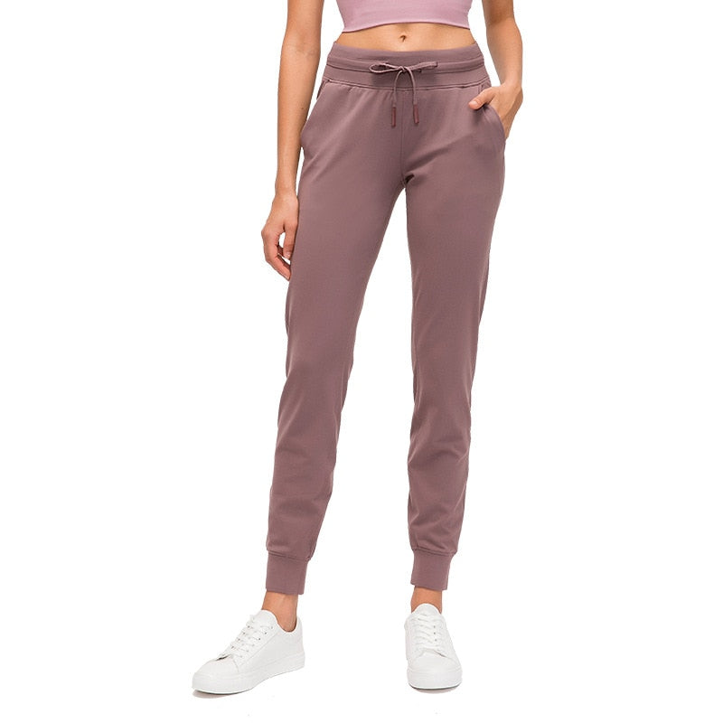 Women's Workout Joggers | Nylon & Spandex, Pocket, 6 Colors - Midnight Blue