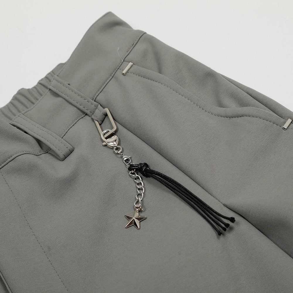 Women's Straight Wide Leg Pants | Polyester, Gray or Black