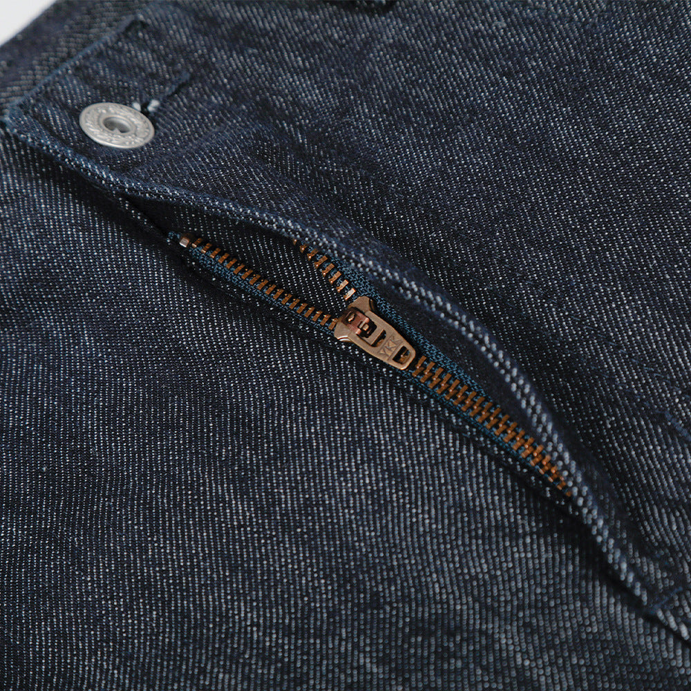 Women's Dark Blue Wide Leg Jeans | Washed Cotton Denim