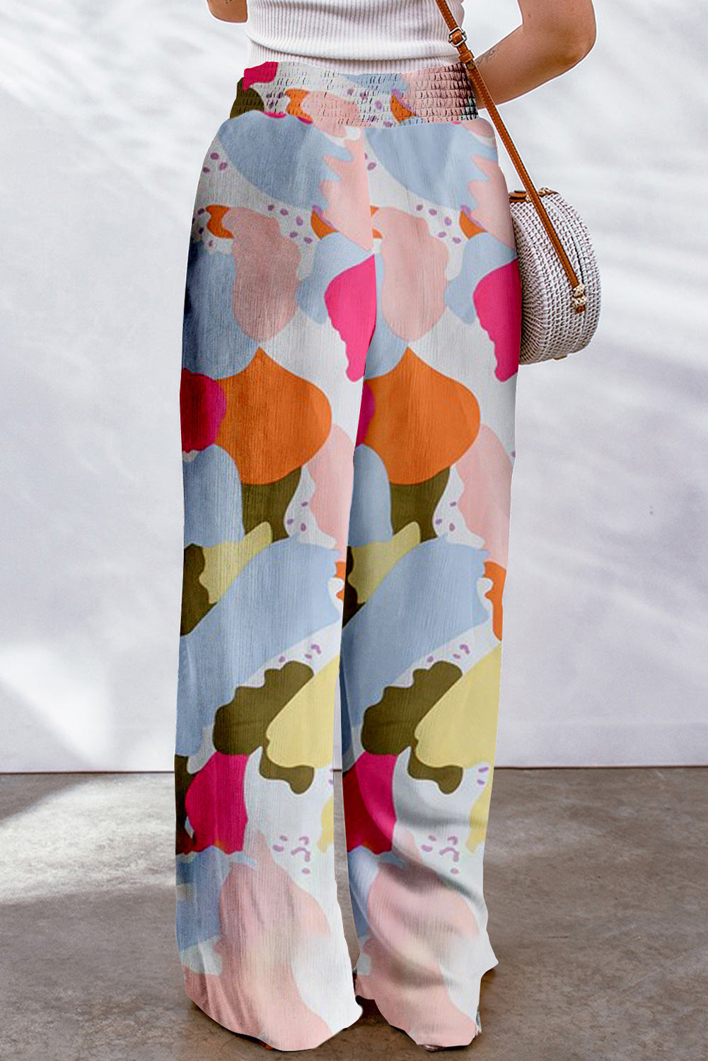 Women's Multicolor Print Flowy Wide-Leg Pants