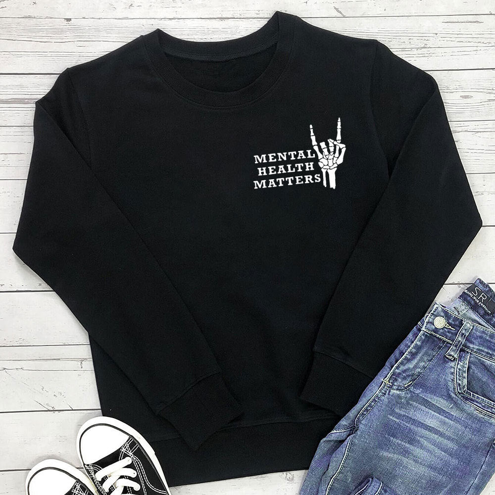 Women's Mental Health Matters Print Hoodie | Cotton, 7 Colors