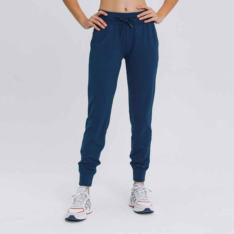 Women's Workout Joggers | Nylon & Spandex, Pocket, 6 Colors - Brown
