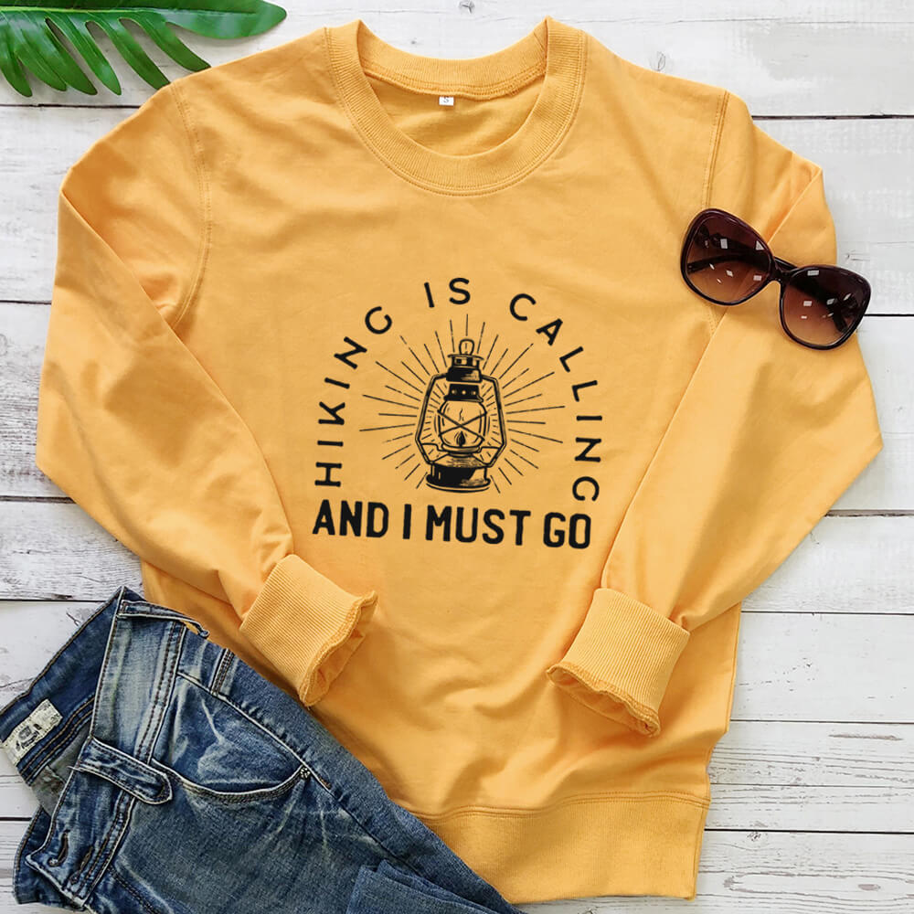 Women's Letter Print Crew Neck Sweatshirt | Cotton, Loose Fit, 7 Colors