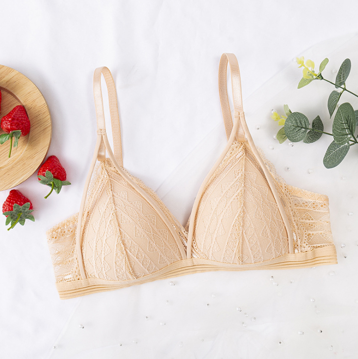 Women's Floral Lace Deep V Bralette | Wire-Free Push-Up, 8 Colors