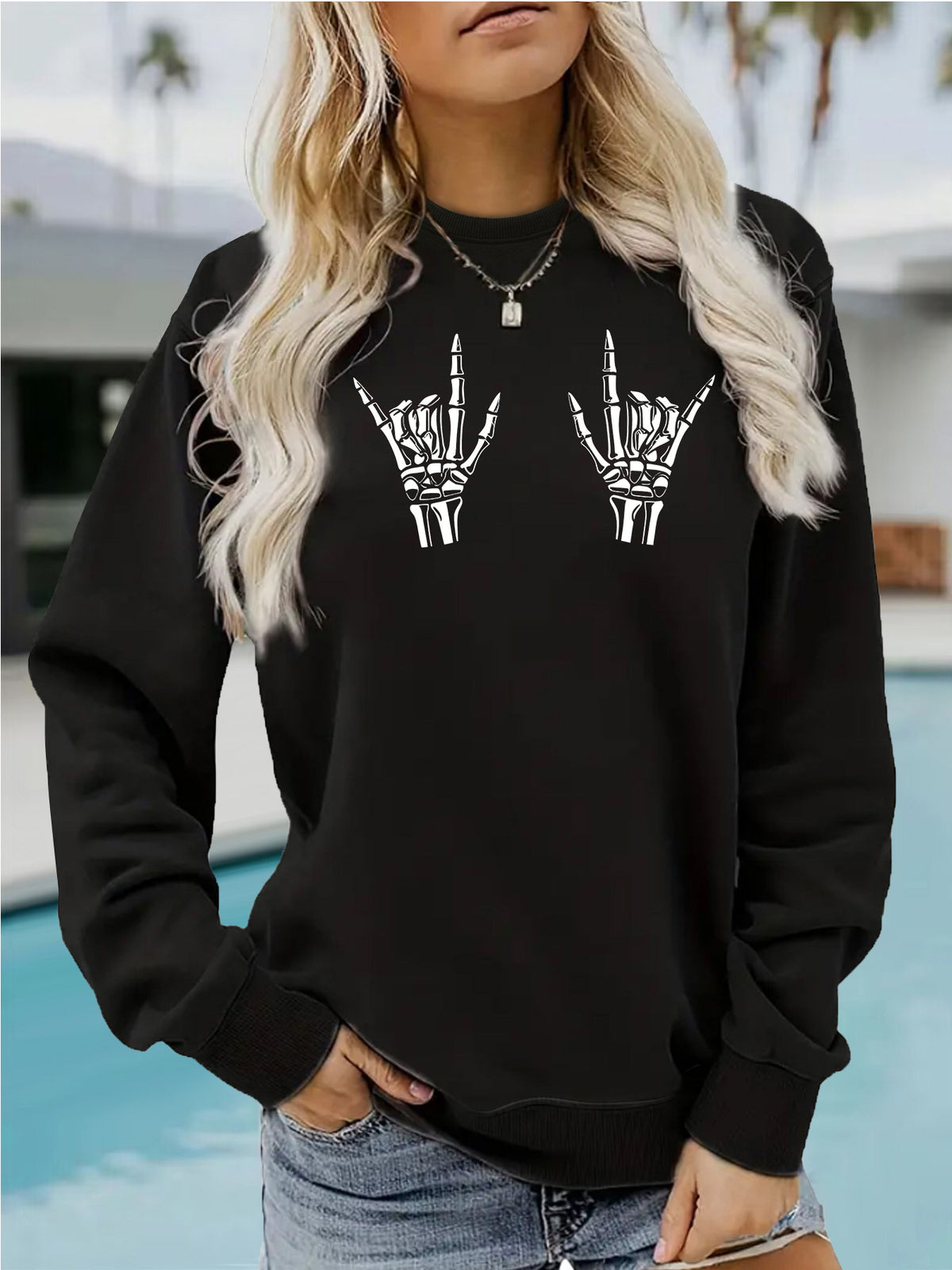 Women's Thick Fleece Print Sweatshirt | Lantern Sleeves, 7 Colors