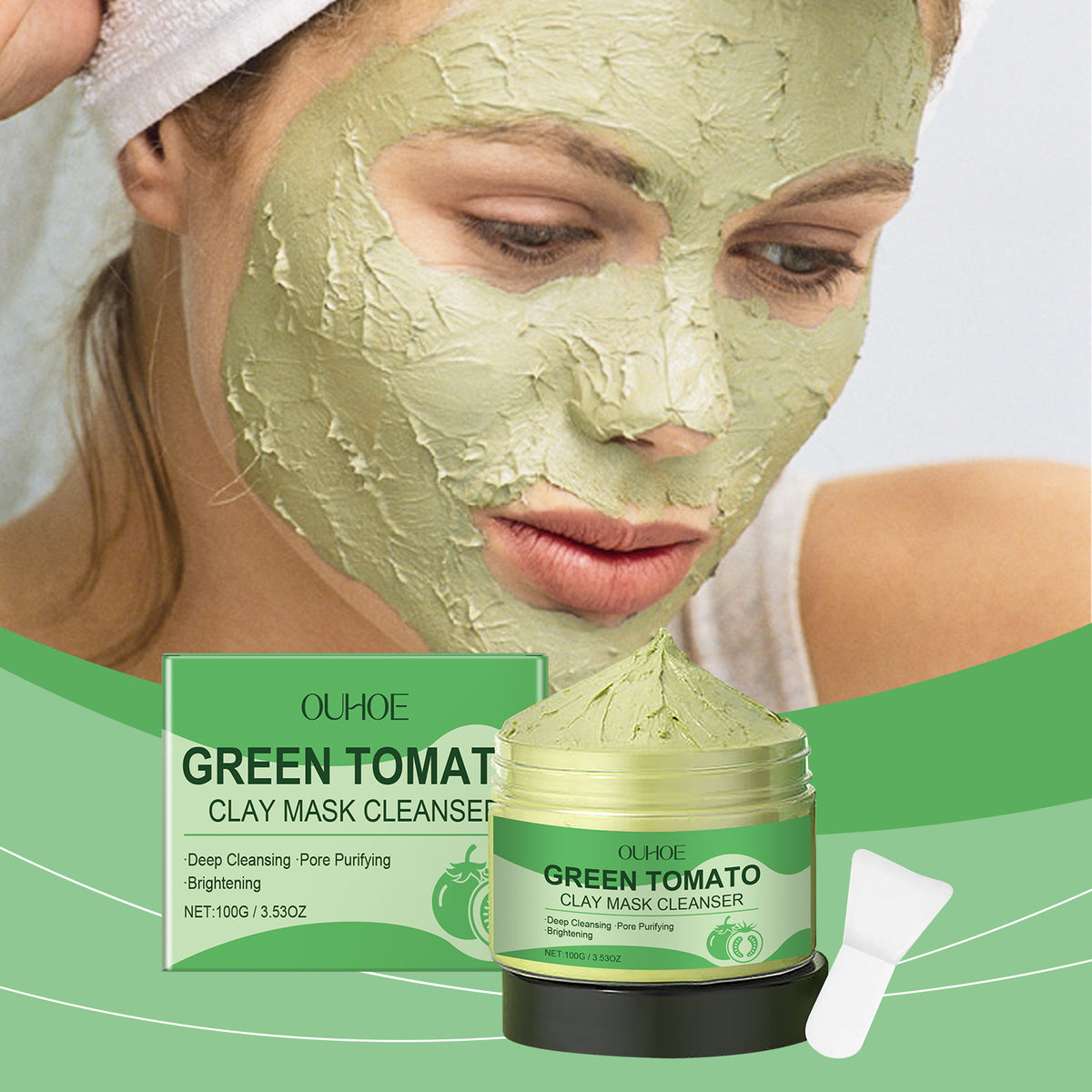 Green Tomato Clay Face Mask | Bentonite, Pore Cleansing