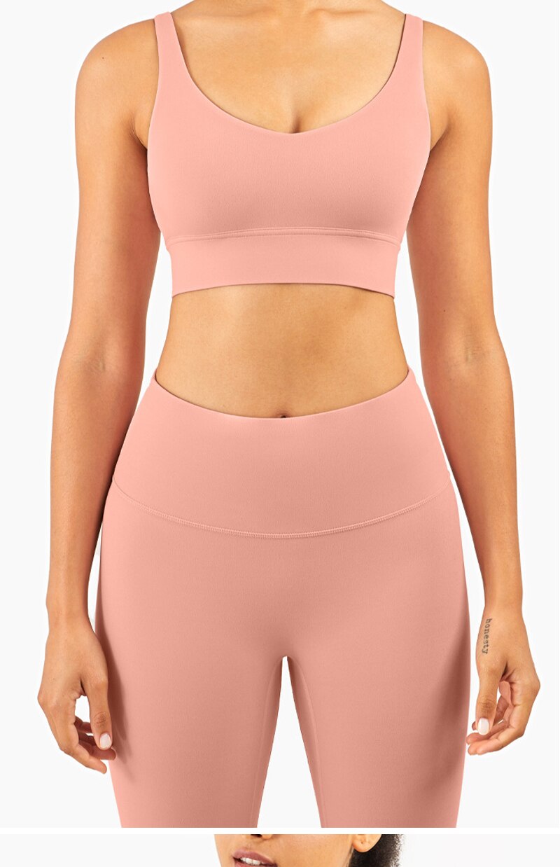 Women's Back-Detail Sports Bra Crop Top | Vest Style, 4 Colors