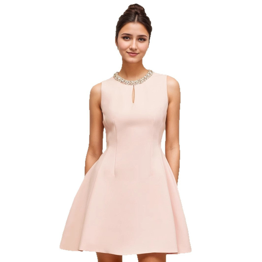 Women's Square Neck Sleeveless Mini Dress | Pink