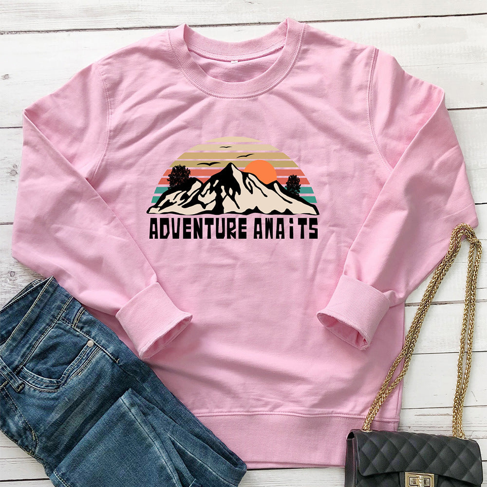 "Adventure Awaits" Graphic Hoodie for Women | Cotton, Loose Fit