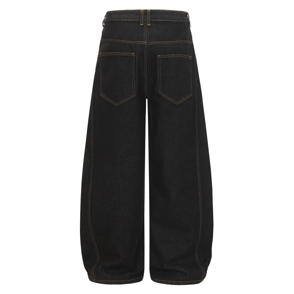 Women's Black Denim Wide Leg Jeans | Mid Waist, S–XXL