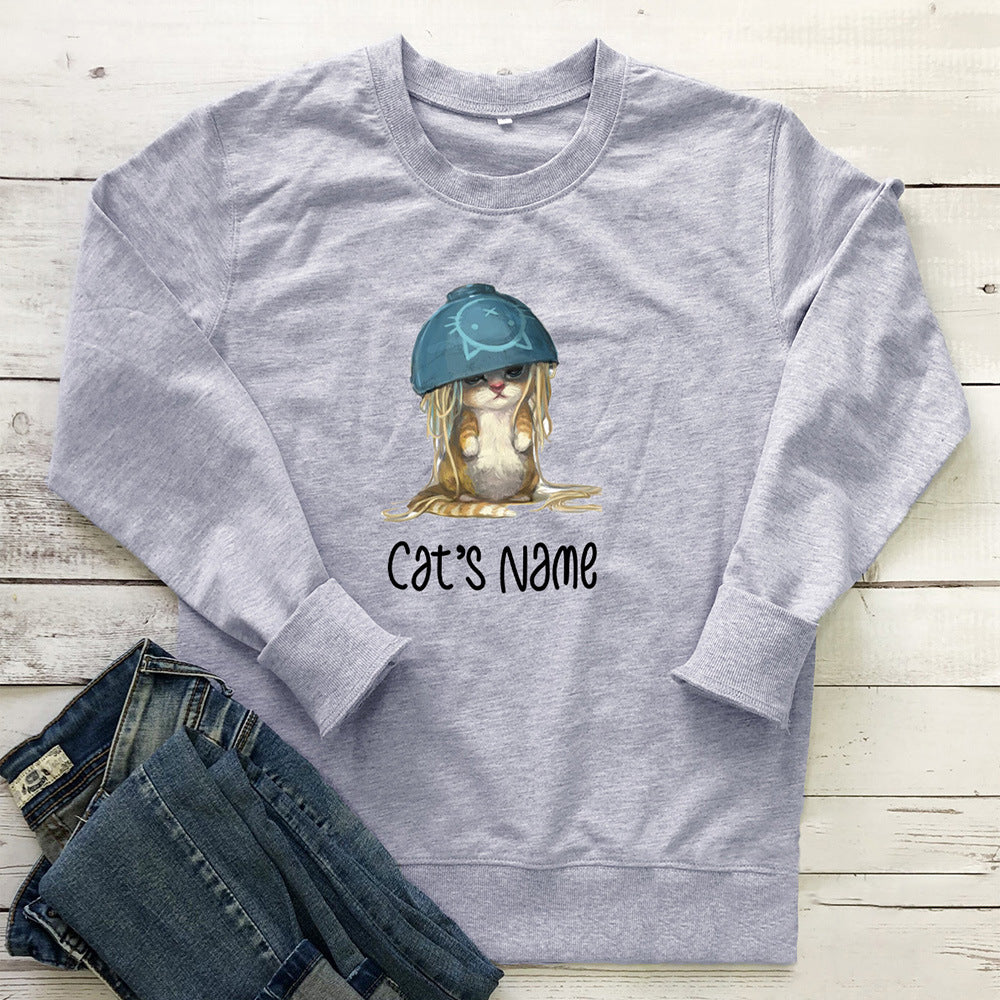 Cat Noodle Graphic Hoodie for Women | Cotton, Loose Fit