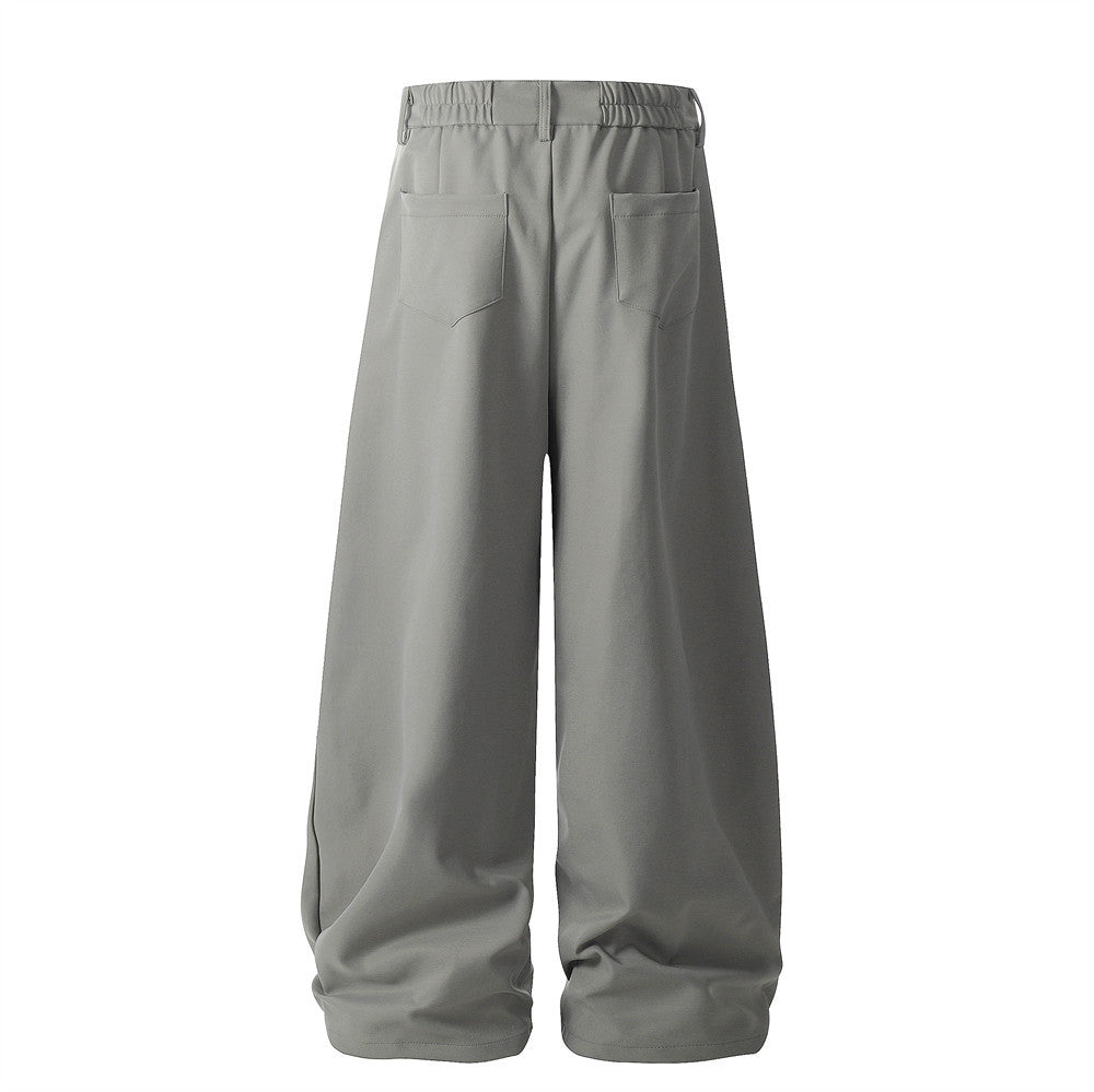 Women's Straight Wide Leg Pants | Polyester, Gray or Black
