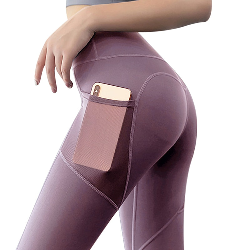 Women's High-Waist Yoga Leggings with Phone Pocket | Gym & Running