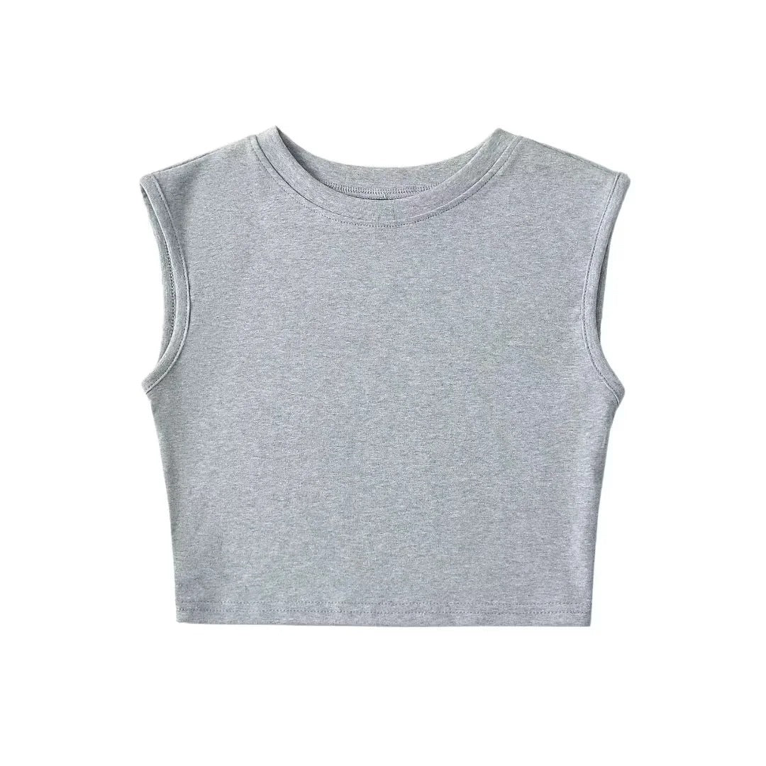 Women's Slim Crew Neck Tank Top | Spandex, 6 Colors - Black