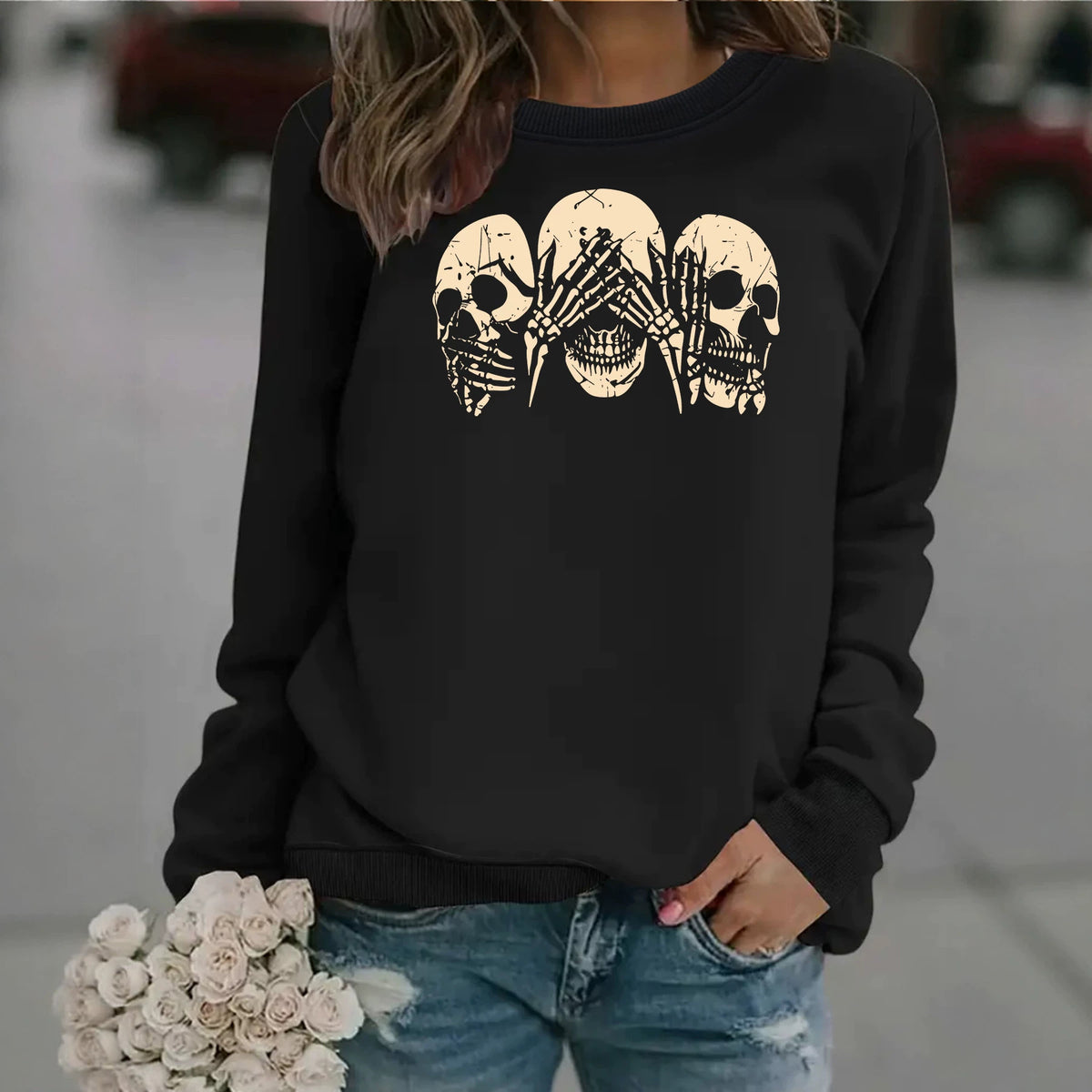 Women's Printed Fleece Pullover Hoodie | Commuter Casual