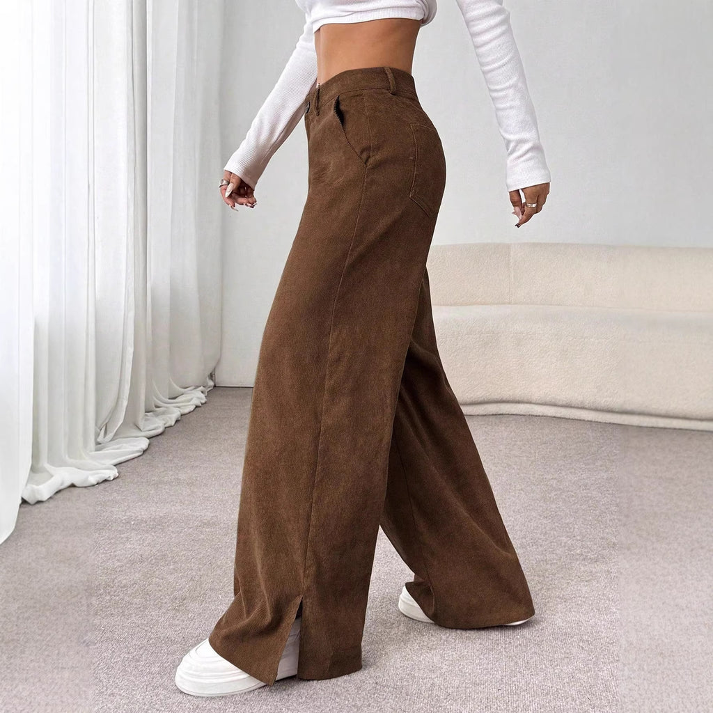 Women's Straight Wide Leg Pants | Polyester Spandex, 7 Colors