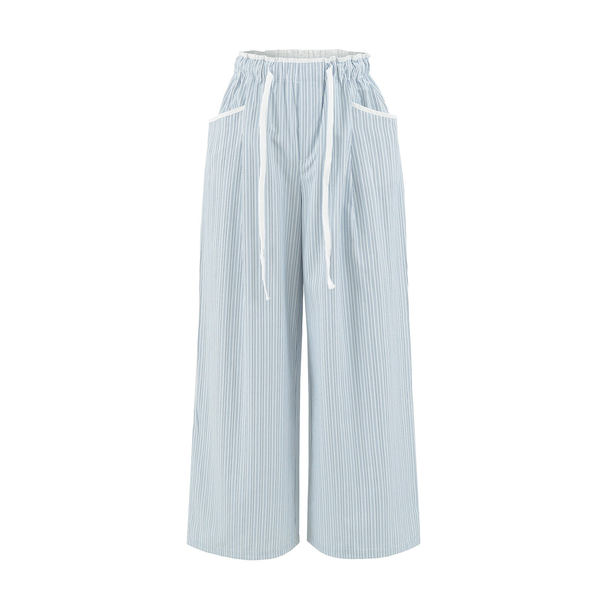 Women's Striped High-Waist Wide Leg Pants | Blue
