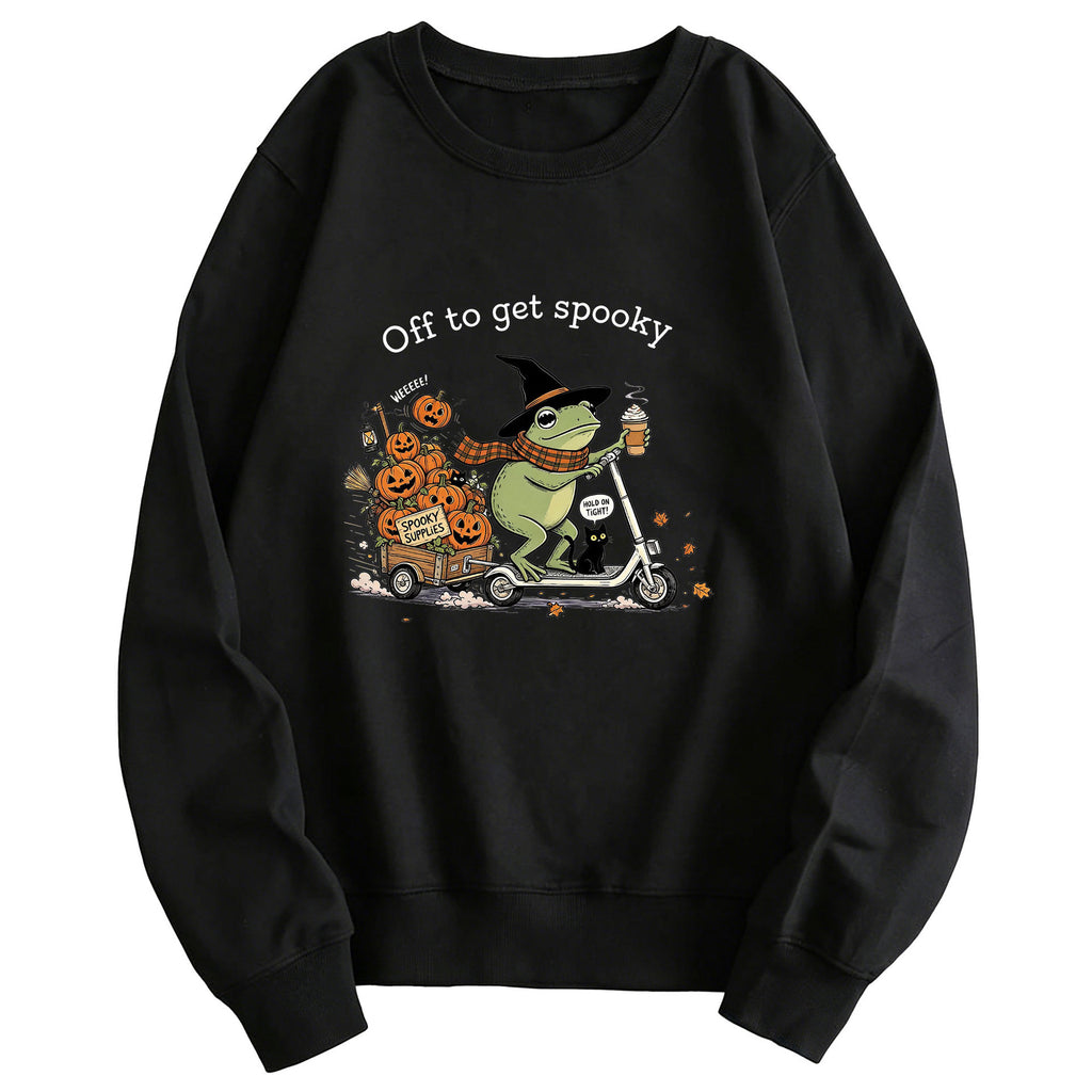 "Off to Get Spooky" Graphic Hoodie | Cotton Blend - Pink