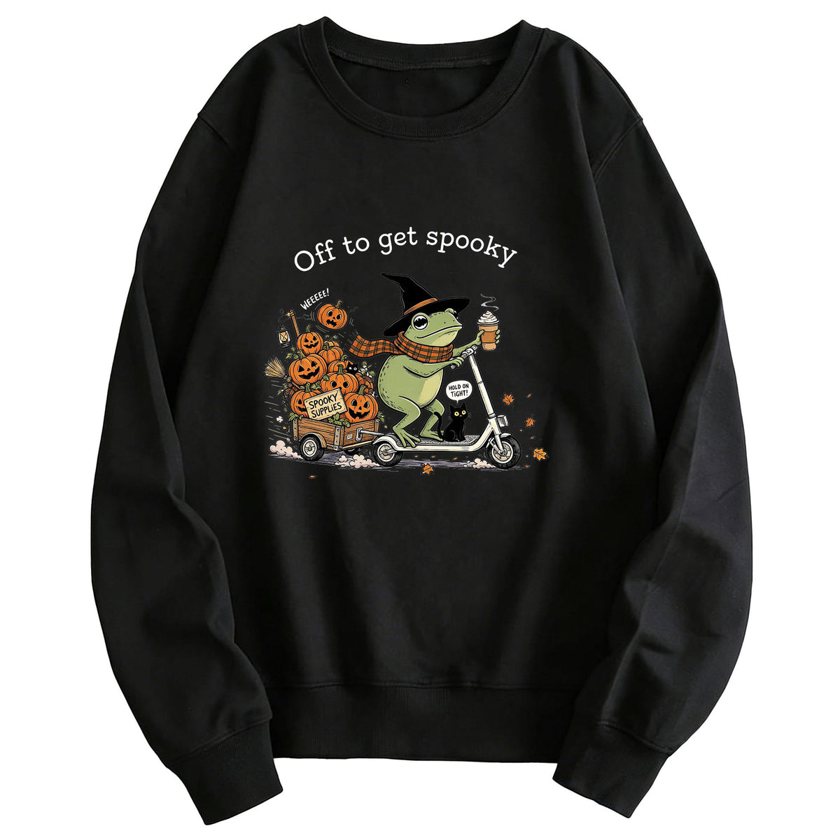 "Off to Get Spooky" Graphic Hoodie | Cotton Blend - Pink