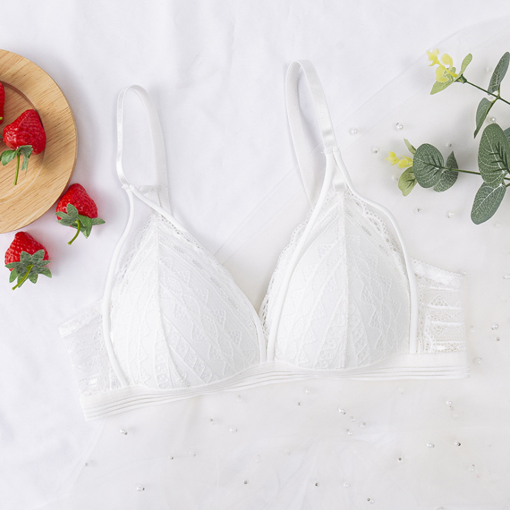 Women's Floral Lace Deep V Bralette | Wire-Free Push-Up, 8 Colors