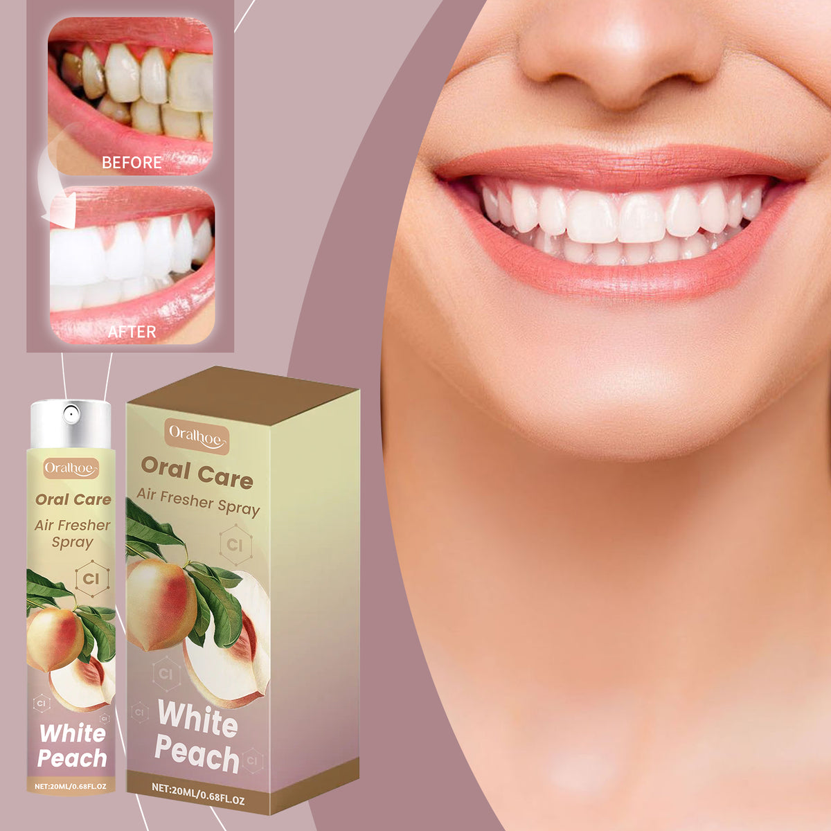 White Peach Breath Spray | Honey Peach Extract & Sorbitol
