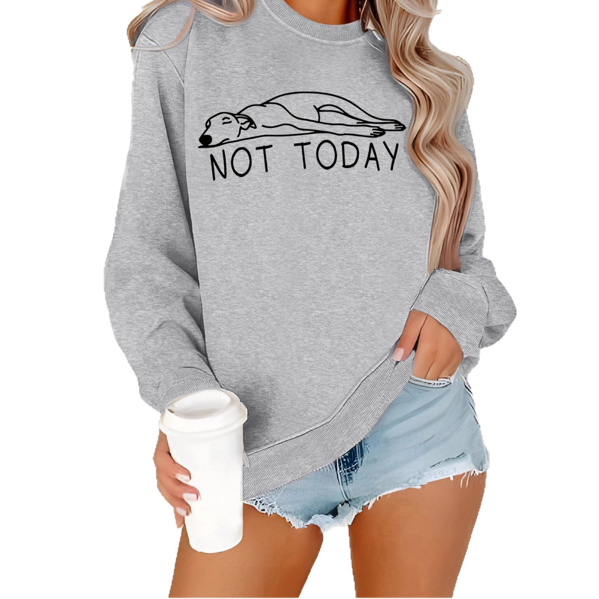 Women's Not Today Graphic Hoodie | Round Neck, 8 Colors