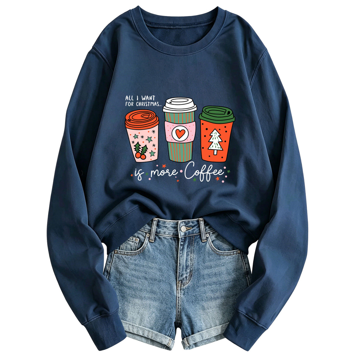 Women's Coffee Cup Print Hoodie | Cotton Blend, 10 Colors