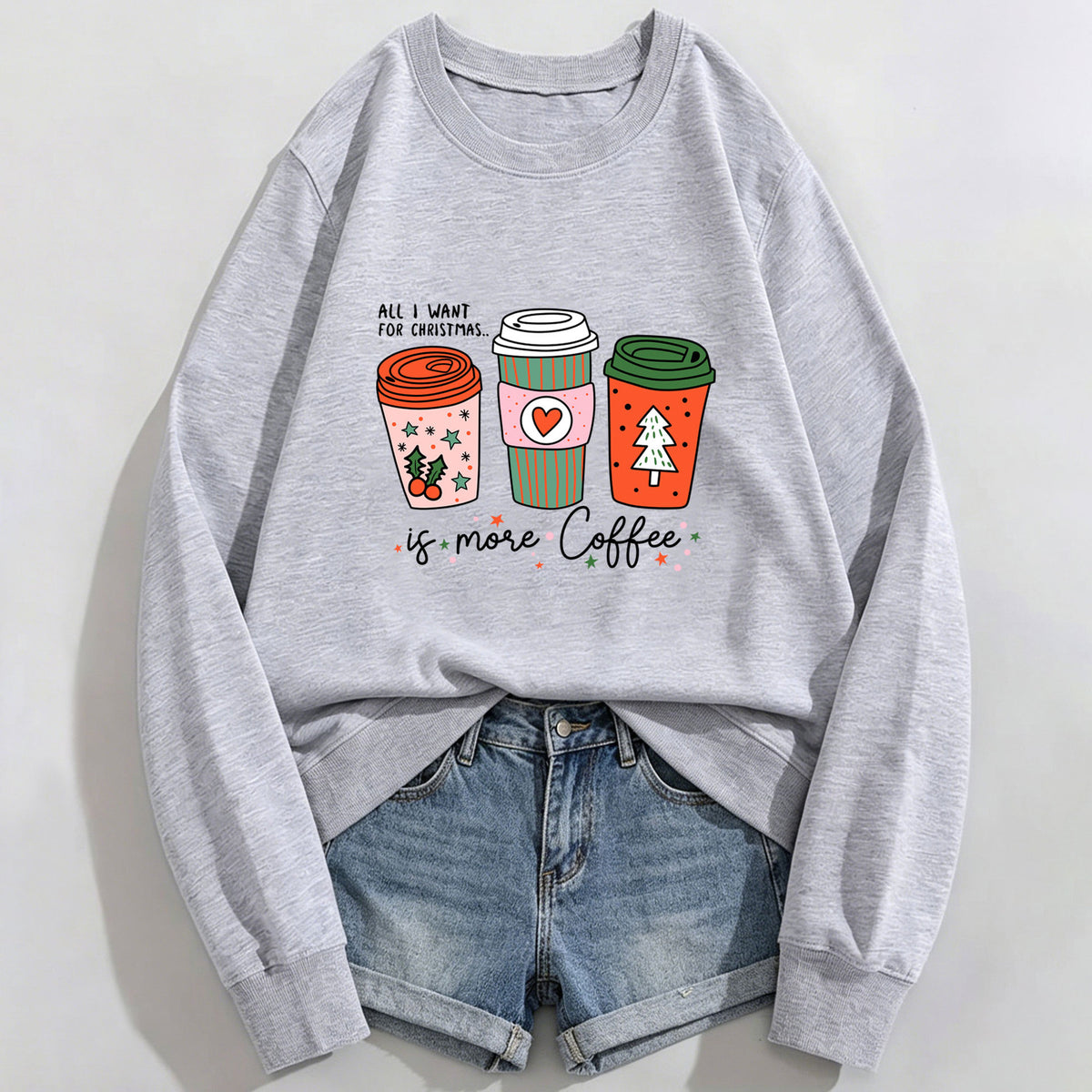 Women's Coffee Cup Print Hoodie | Cotton Blend, 10 Colors