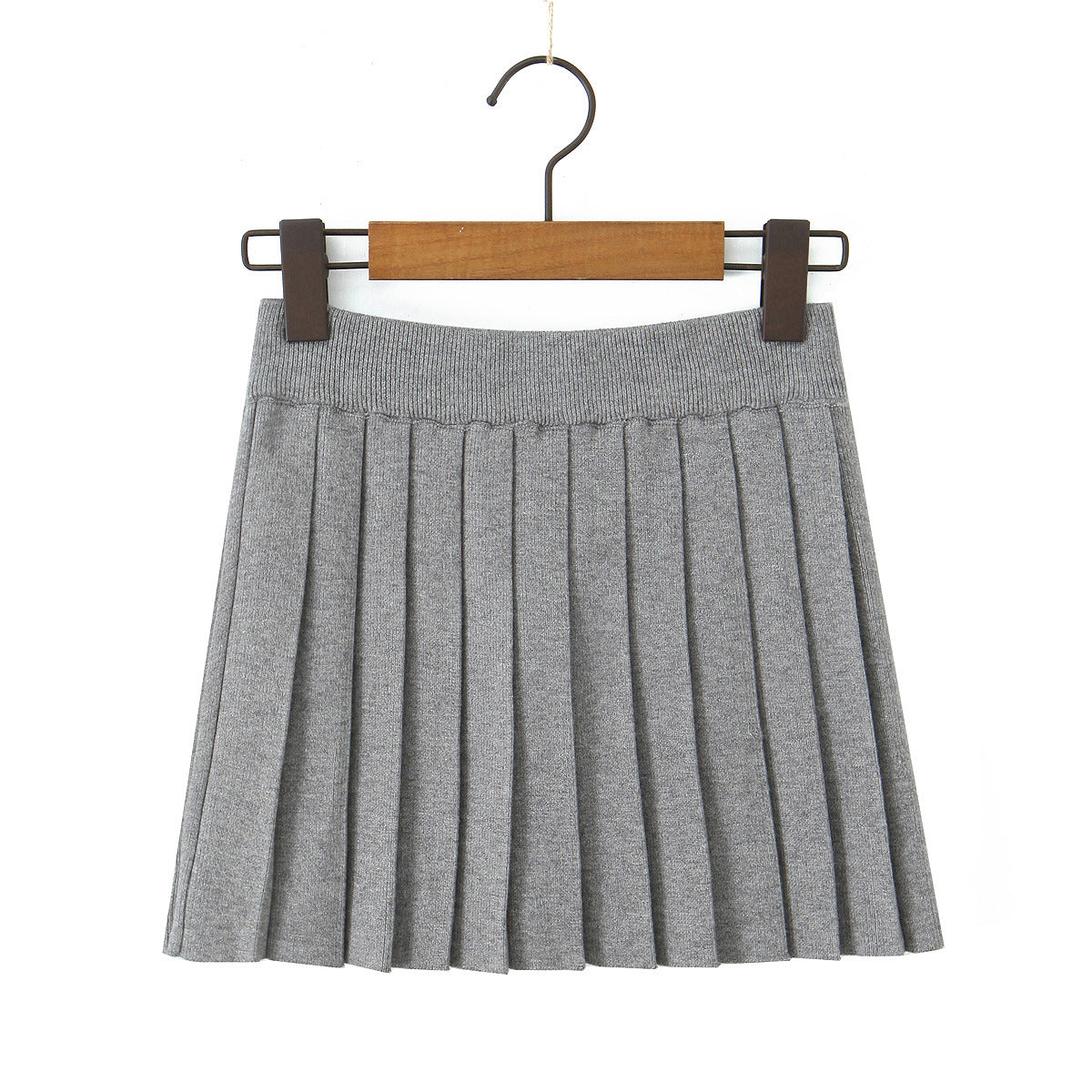 Women's Pleated Knit Short Skirt | Black, Gray or Yellow