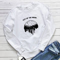 Women's Moon Print Sweatshirt | Cotton, Round Neck, 7 Colors