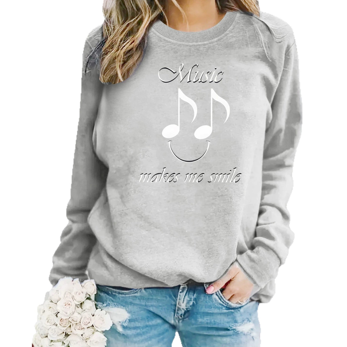 Women's Printed Fleece Hoodie | Round Neck, Loose Fit, 7 Colors