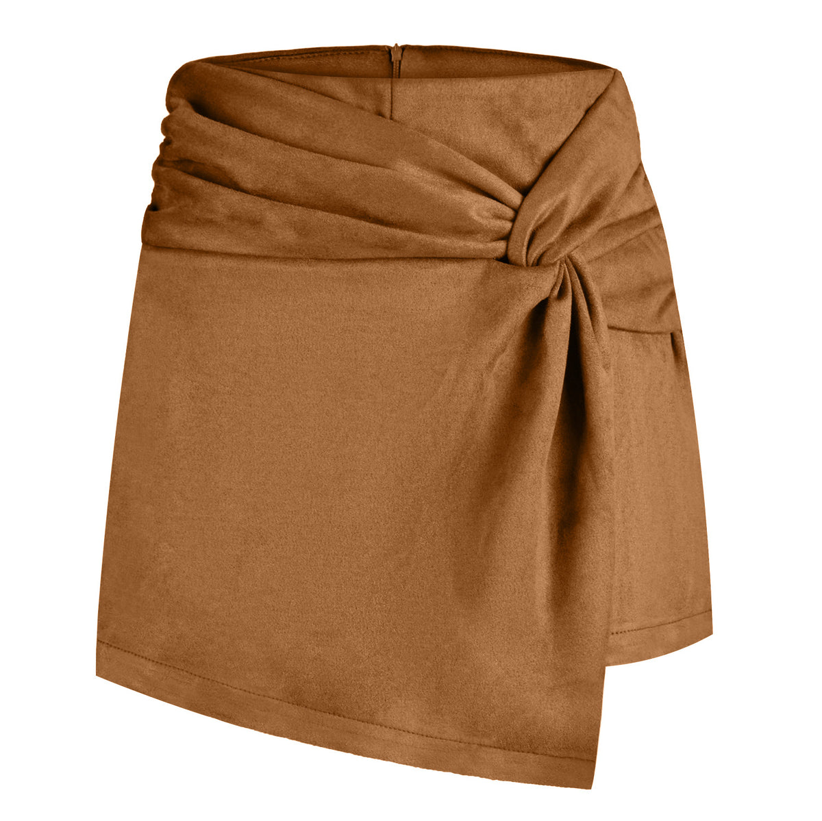 Women's Suede Twist Mini Skirt | Black, Khaki or Brown
