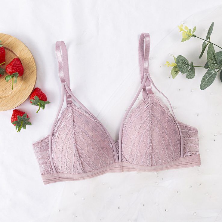 Women's Floral Lace Deep V Bralette | Wire-Free Push-Up, 8 Colors