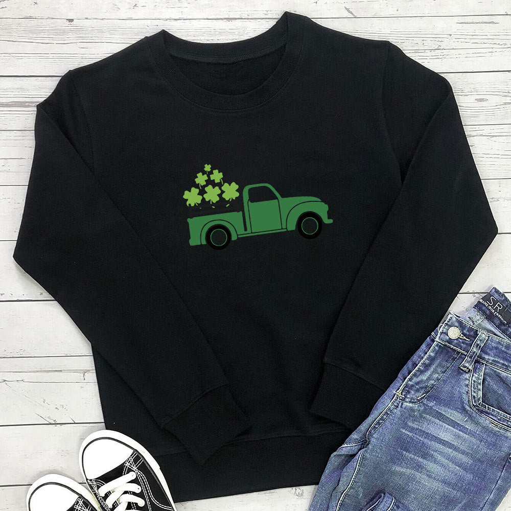 Clover Truck Graphic Hoodie for Women | Cotton, Loose Fit
