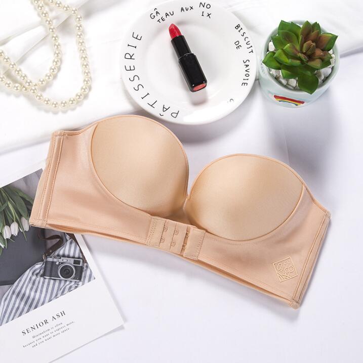 Women's Strapless Push-Up Bra | Padded Invisible Bralette, 3 Colors
