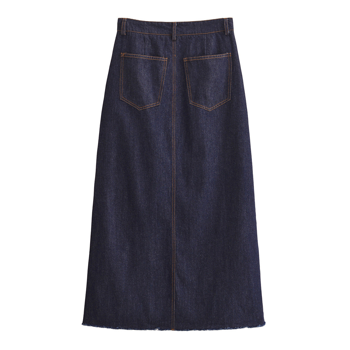 Women's Blue Denim Midi Skirt | Patchwork, Non-Stretch