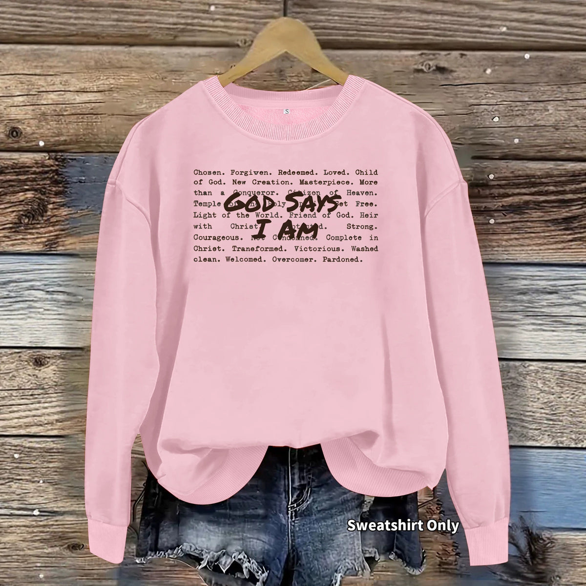 Women's Loose Print Hoodie | Round Neck, Lantern Sleeves, 7 Colors - Olive Green