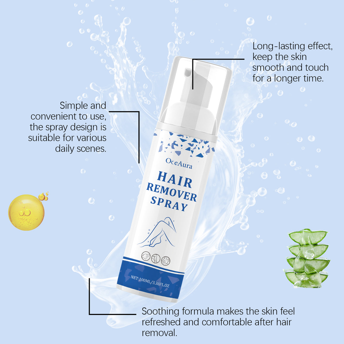 Mousse Hair Removal Spray | Gentle Body Hair Removal