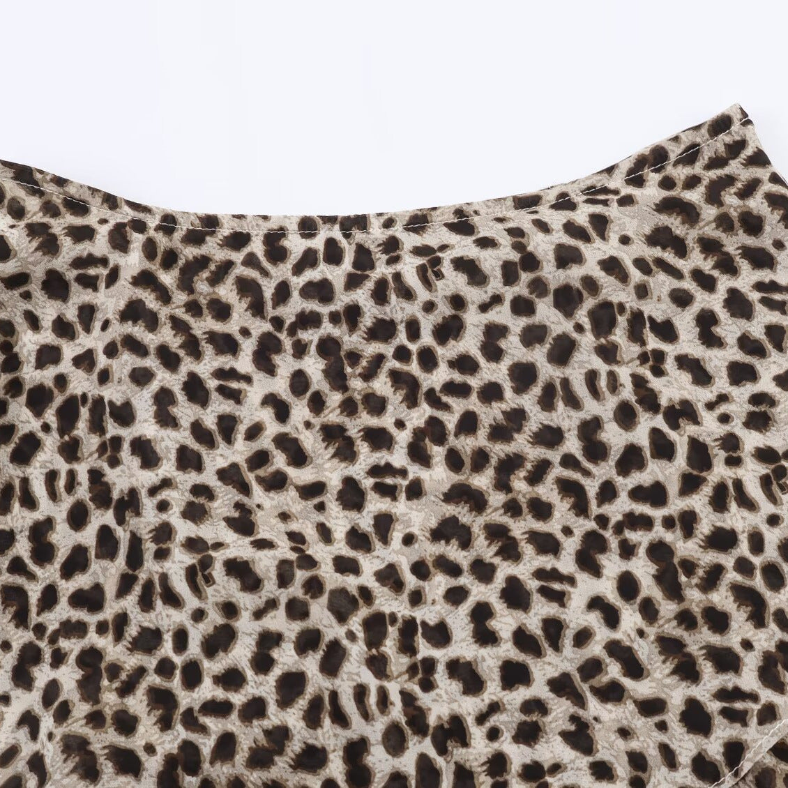 Women's Leopard Print Tiered Chiffon Mini Skirt