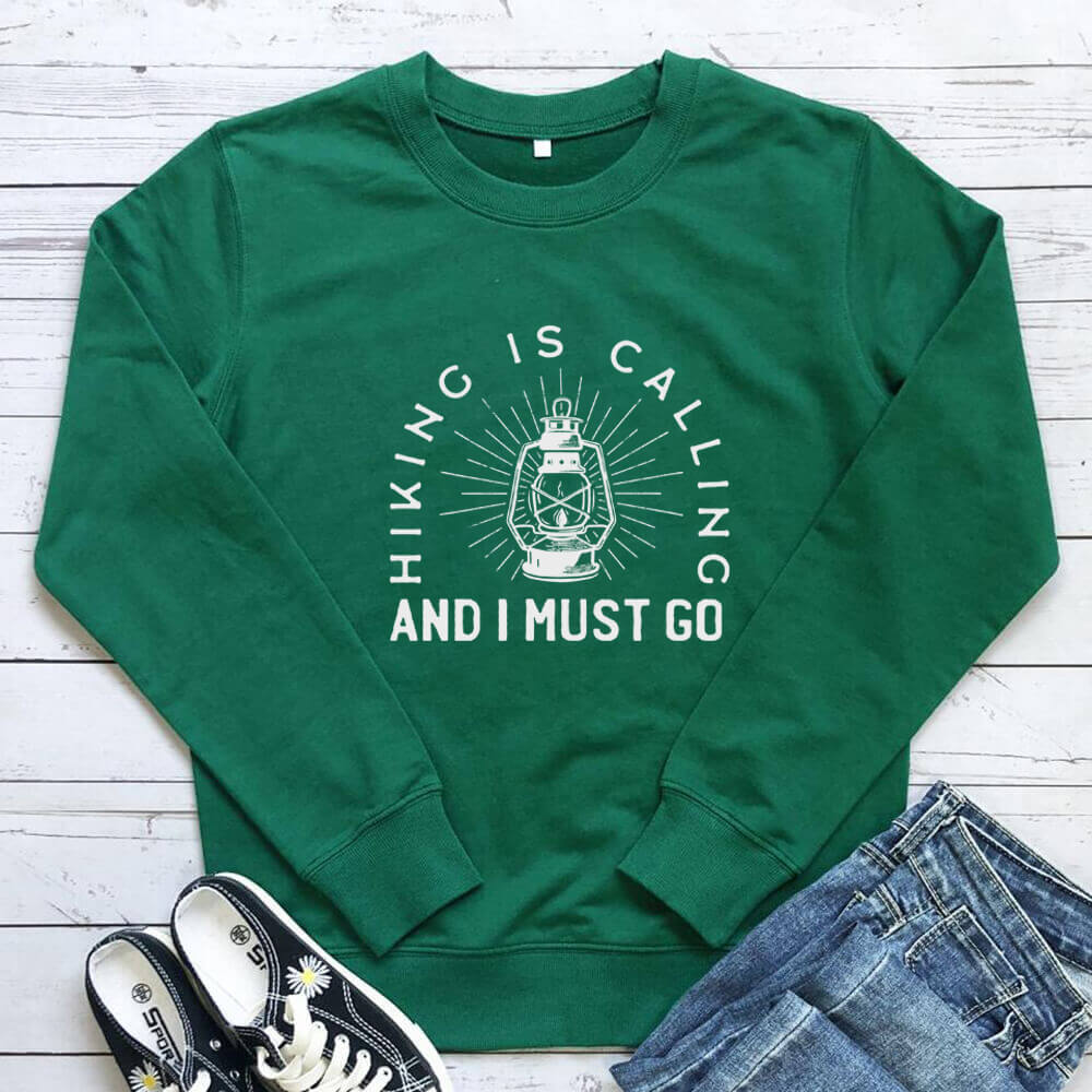 Women's Letter Print Crew Neck Sweatshirt | Cotton, Loose Fit, 7 Colors
