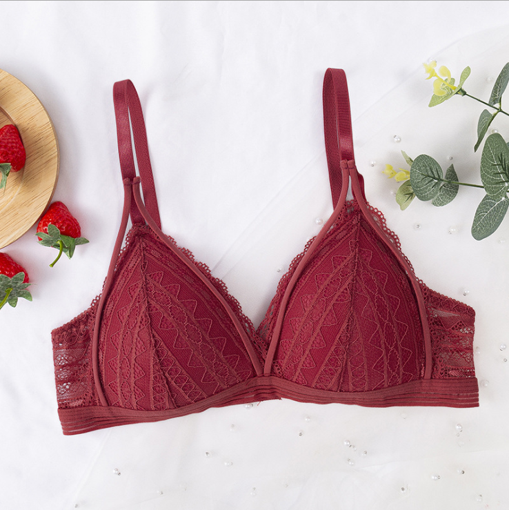 Women's Floral Lace Deep V Bralette | Wire-Free Push-Up, 8 Colors