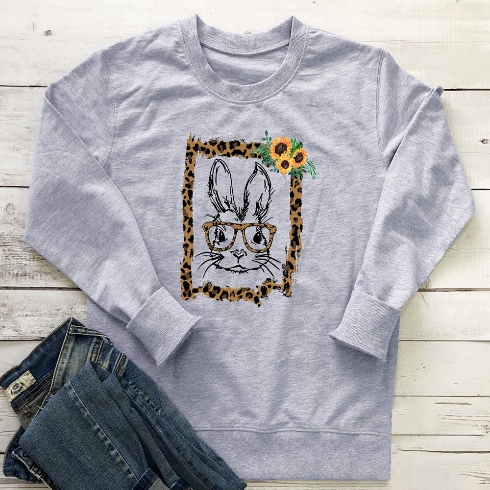 Women's Sunflower Print Sweatshirt | Cotton Crew Neck, 6 Colors