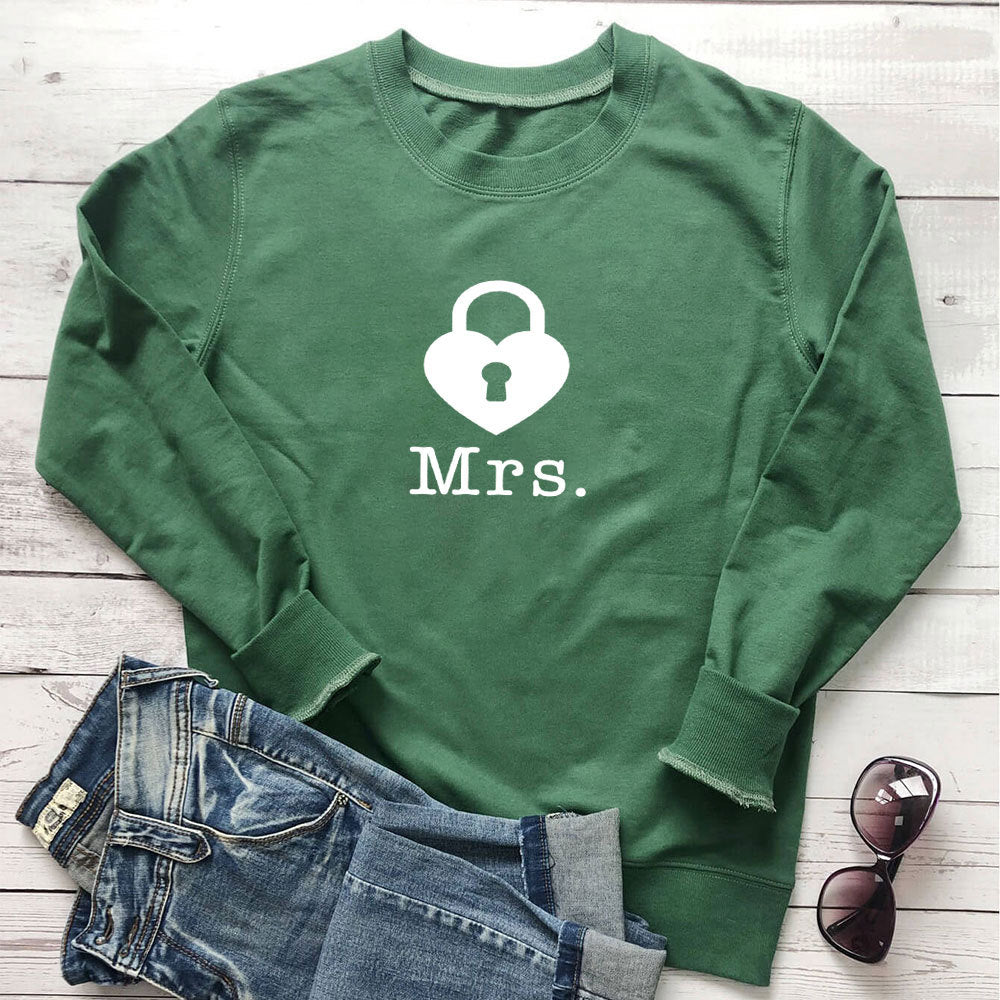 Women's Graphic Print Crew Neck Sweatshirt | Cotton, 7 Colors