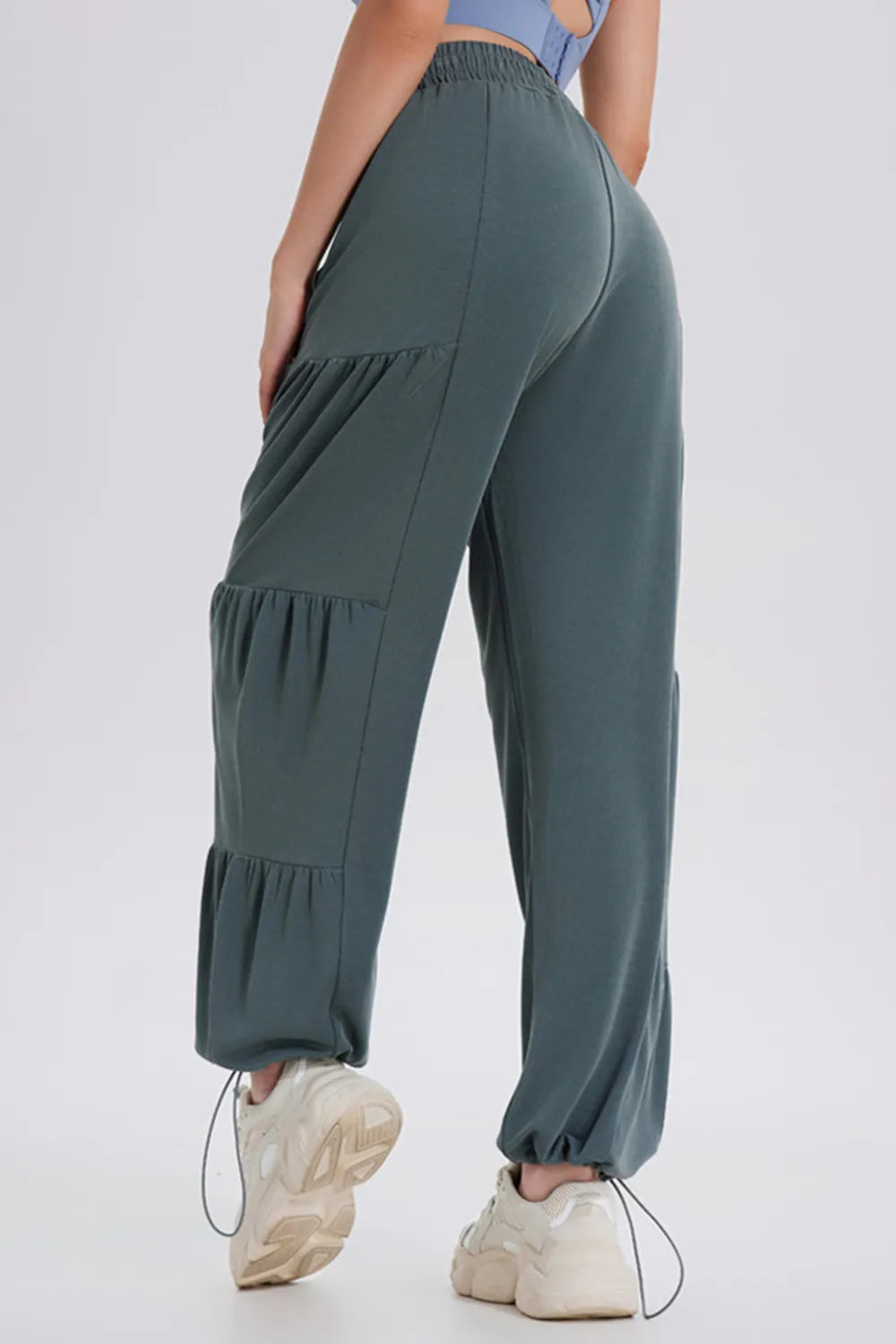 Women's Ruched Drawstring Joggers | Elastic Waist, 5 Colors - Lavender