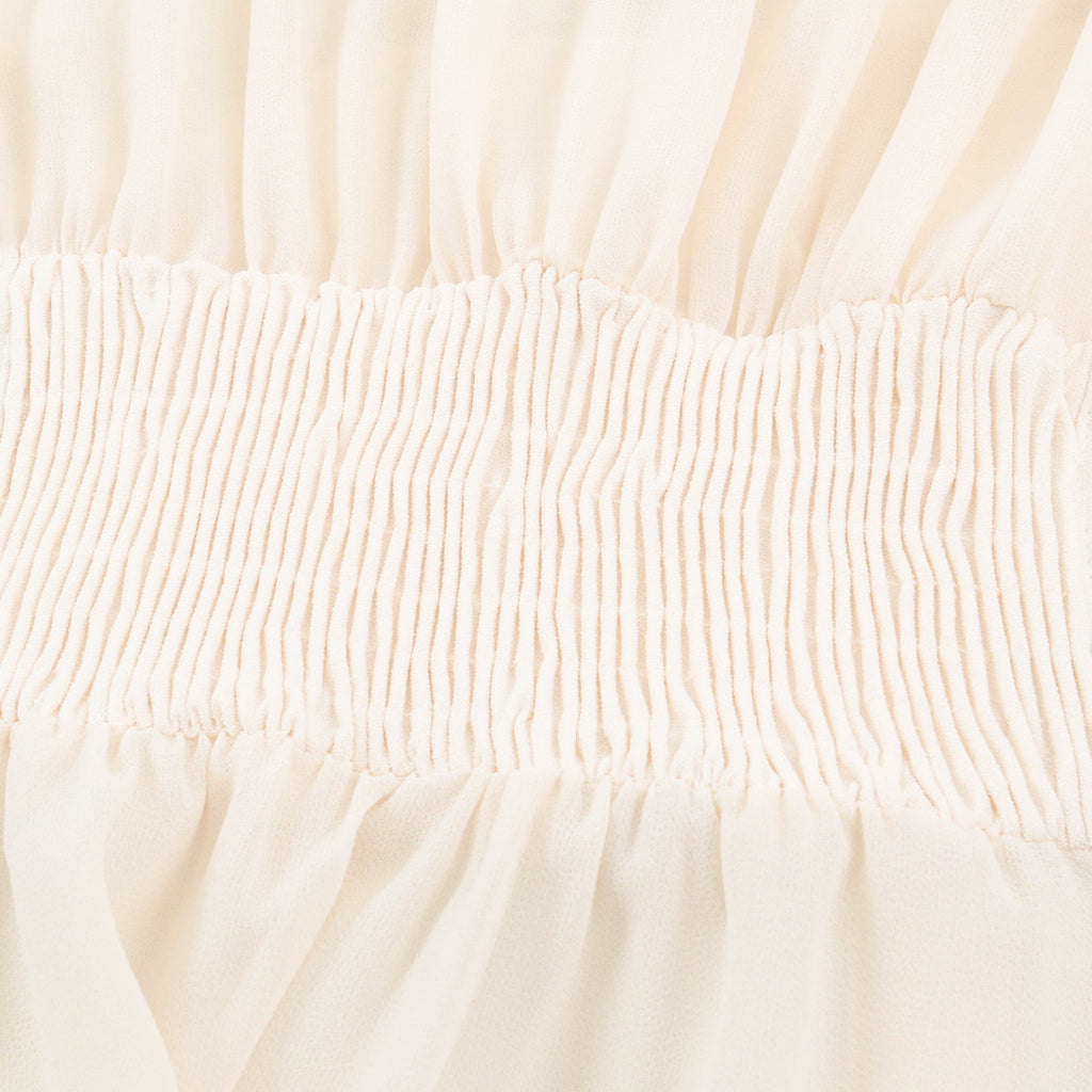 Women's & Men's Apricot V-Neck Shirt | Layered Folded Waist