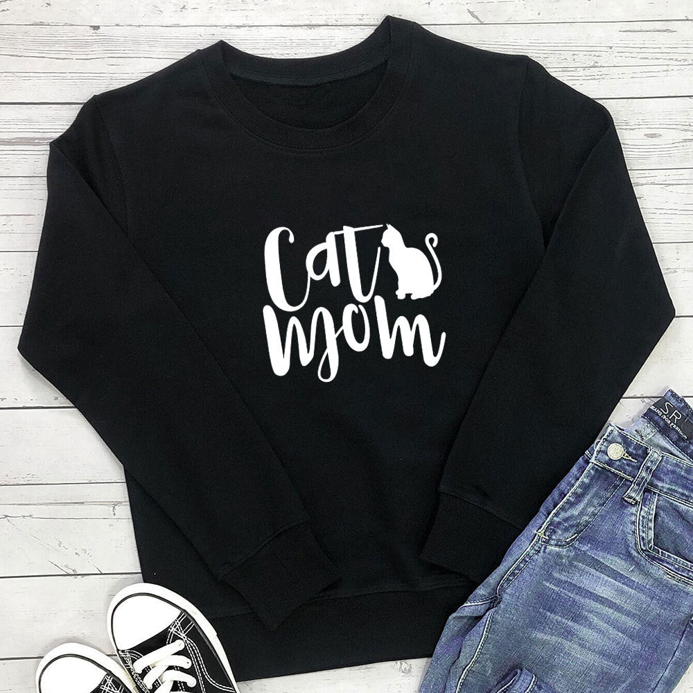 "Cat Mom" Graphic Hoodie for Women | Cotton, Loose Fit