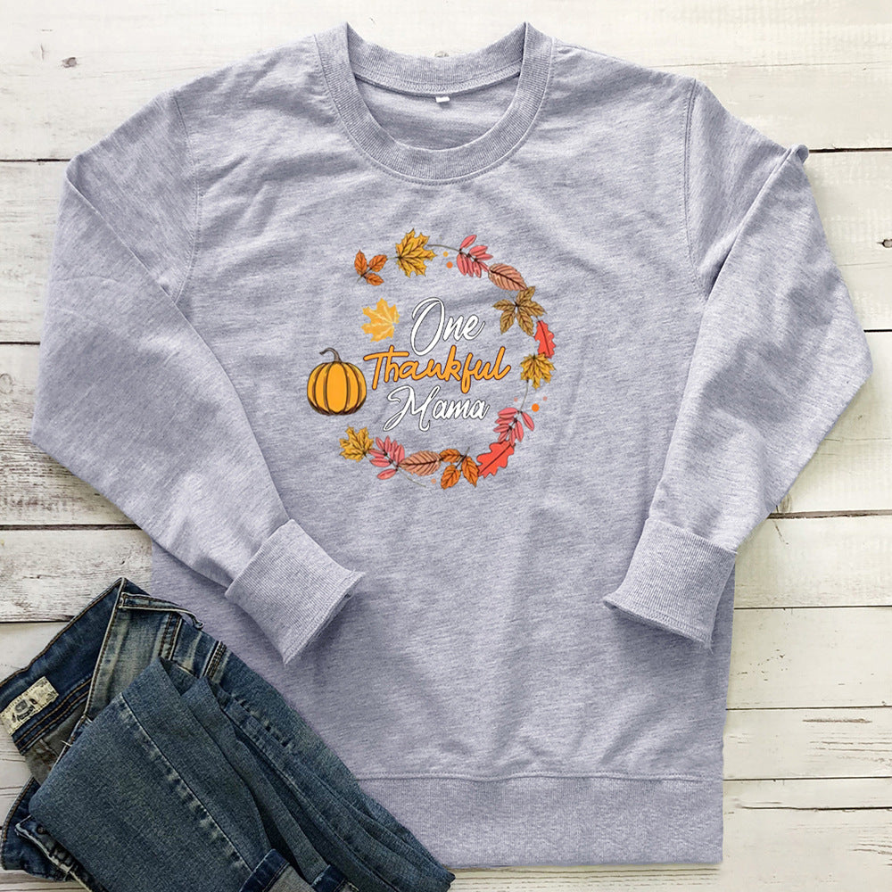 Women's Pumpkin Letter Print Hoodie | Cotton, Loose Fit, 8 Colors